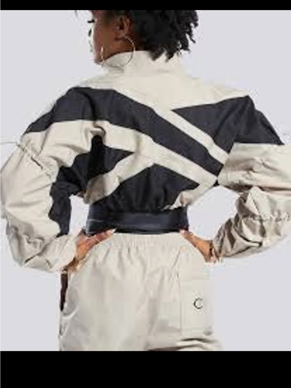 Cardi B cropped Reebok Colorblock Windbreaker Jacket Women's Size 2X